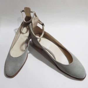 Pier One Blue Suede Ballerina Flat Heel